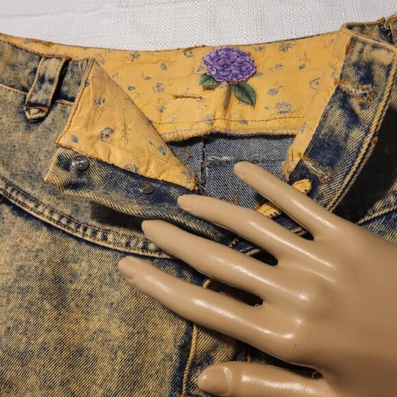 Ventage Studebker. Not Worn, Women's Blue/yellow Jean Skirt, Size 11/12 - Picture 5 of 10